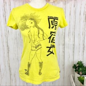 HARAJUKU LOVERS Yellow Harajuku Girl Tee RARE!!